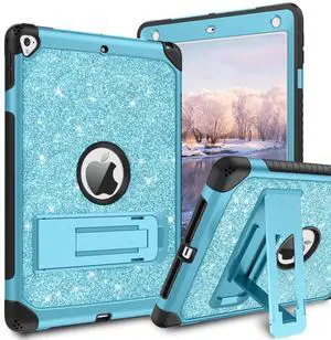 YINLAI Case for iPad 9.7 Inch,iPad 6th 5th Generation Case,iPad air 2 Case with Kickstand Holder Glitter Bling Kid Girl Women Shockproof Protective Cover for iPad 6th 5th Gen/iPad Air 2rd Gen, Blue