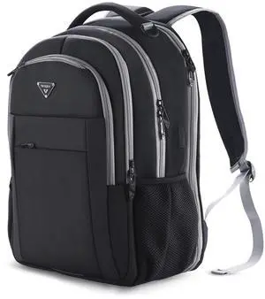 Multipocket TSA Black Travel Laptop Backpack for Men, Anti-Theft Work Business Backpack with USB Charging Port, Airline Approved Personal Item Bag,Water-Resistant Computer Bag Fits 16 Inch Notebook