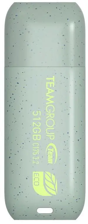 TEAMGROUP C175 ECO 512GB USB 3.2 Gen 1 (USB 3.1/3.0) Read 100MB/s Flash Thumb Drive, External Data Storage Memory Stick Compatible with Computer/Laptop Mint Green TC175ECO3512GG01