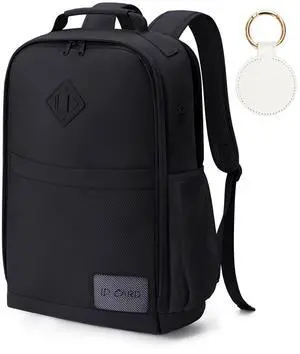 ECOHUB Travel Backpack for Women Men, 17.3" Laptop Backpack with Hat Clip Water-Resistant Carry On Casual Daypack Lightweight Personal Item Bag with USB Charging Port for Business Travel School, Black