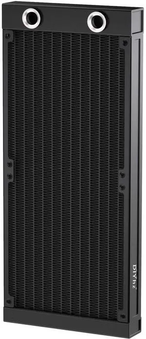 DIYhz Water Cooling Computer Radiator, 12 Pipe Aluminum Heat Exchanger Liquid Cooling Radiator G1/4 Thread Heat Row Sink 240mm for CPU PC Laser Water Cool System DC12V Black