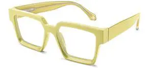 FEISEDY Oversized Blue Light Glasses for Women Men TR90 Retro Square Anti Eyestrain Glasses Rectangle Fashion Frame B0037