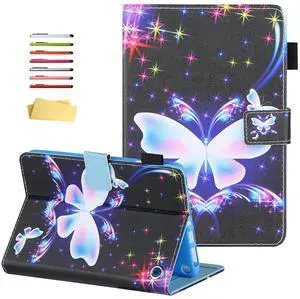 UUcovers for Amazon Fire HD 10 and Fire HD 10 Plus Tablet 10.1" Case (Only Compatible 11th Generation 2021 Release), Multi-Angle Stand Shockproof Folio Cover with Auto Sleep/Wake, Rainbow Butterfly