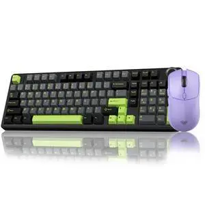AULA Wireless Keyboard and Mouse Combo, F99 Pro Mechanical Keyboards with Knob,Tri-Mode Hot Swappable Custom Keyboard+SC580 Wireless Gaming Mouse Purple