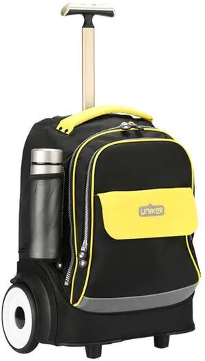 UNIKER Rolling Laptop Bag for 15.6 Inch Laptop,Roller Bag,Backpack with Wheels,20 Inch Wheeled Computer Bag (T5- Black/Yellow)