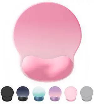 Laborio Ergonomic Mouse Pad Wrist Support, Comfortable Mouse Pad Wrist Rest, Relieve Wrist Pain Gel Mouse pad, Non-Slip Rubber Base Mousepad for Laptop, Computer(Gradient Baby Pink)