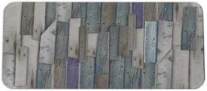 Ambesonne Rustic Computer Mouse Pad, Blue Grey Grunge Wood Planks Barn House Door Nails Country Life Theme Art, Rectangle Non-Slip Rubber Mousepad Large, 31" x 12" Gaming Size, Umber Pale Teal Plum