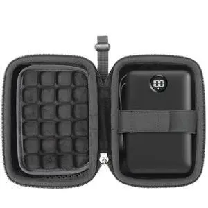 RAIACE Hard Travel Storage Case Compatible with Anker 2wmAh Portable Charger, Built-in mesh Pocket for USB-C Cable. (case only) - Black