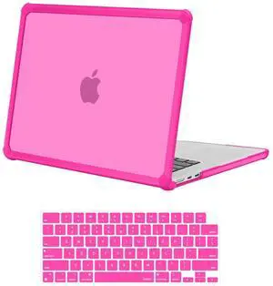 MOSISO Compatible with MacBook Air 15 inch Case 2025 2024 2023 Release M4 A3241 M3 A3114 M2 A2941, Anti-Cracking&Anti-Fingerprint Heavy Duty Hard Shell with TPU Bumper&Keyboard Cover, Bright Rose