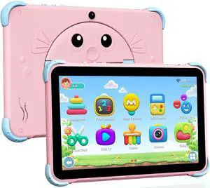 YINOCHE Kids Tablet 10 inch Tablet for Kids Toddlers, 32G Android Kids Tablets with Case, WiFi, Parental Control, Dual Camera, Best Toddler Tablets for Kids Gift for Chidlren (Pink)