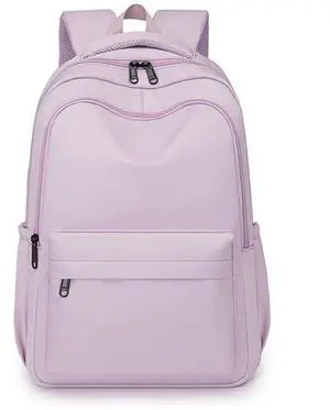 Cute Aesthetic Backpack for School Supplies College Bookbags for Teen Girls Students Laptop Bag Large Capacity Bookbags Travel Lightweight Casual Middle School Bag Solid Color (Purple)