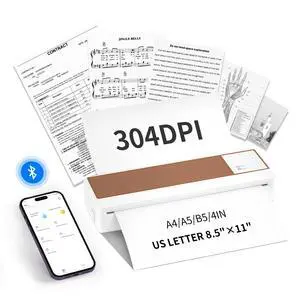 BORN4SHIP Portable Printer Wireless for Travel, Thermal Printer 8.5 x 11 for US Letter, Compatible with iOS, Android, Laptop for Business, School