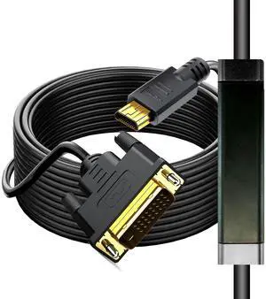 Micro HDMI to DVI Adpter Cable 12FT, Micro HDMI Male to DVI 24+1 DVI-D Cable Connector for Monitor/Display/Projector Video Converter Cord