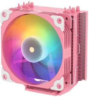 Vetroo V5 CPU Air Cooler with 5 Heat Pipes 120mm FDB PWM Processor Cooling for Intel LGA 1851/1700/1200/115X AMD AM5/AM4, Addressable RGB Lights Sync - Pink