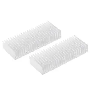 JIUWU Aluminum Heat Sink Heatsink Module Cooler Fin Heat Radiator Board Cooling for Amplifier Transistor Semiconductor Devices Silver Tone 150mm (L) x 60mm (W) x 25mm (H) 2pcs Set