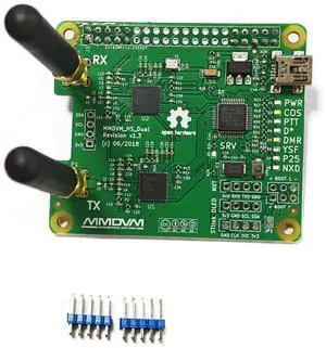 GOOZEEZOO MMDVM Duplex Hotspot Module Dual Hat with V1.47 Support P25 DMR YSF NXDN DMR Slot 1 + Slot 2 for Raspberry pi (Without OLED)