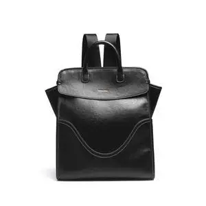 GELANNI Medium Laptop Backpack Purse for Women and Men PU Leather Anti-theft Fashion Large Capacity Travel Casual Rucksack Convertible Business Computer Bags 240A Black