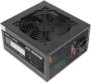 ESGAMING 600W ATX Power Supply with Auto-Thermally Controlled 120mm Fan ATX Gaming Power Supply PSU