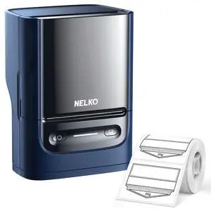 Nelko Label Maker Machine with Tape, PM220 Bluetooth Label Printer, 2 Inch Portable Thermal Printer for Small Business, Address, Logo, Clothing, Sticker Maker for Phones & PC, Navy Blue