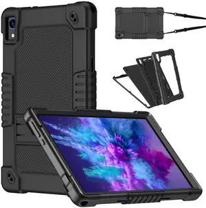 FIEWESEY for Jeazans OC101/C107 10.1 inch Tablet Case,Case for Urao C107,Kids Shockproof with Stand Strap Hybrid Cover for ZOFYWNAS C107/HiGrace C107/Freeski C107 10.1 inch Tablet (Black)