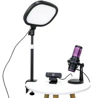 Live Video Streaming Kit (Deluxe)-for Video Call, Gaming, Podcast, YouTube, Content Creation- Includes 2k 60 FPS Webcam, Professional Cardioid Microphone, and LED Flat Light for Android/MAC/Windows