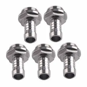 6 PCS G1/4 Thread PC Water Cooling Barb Fitting Connector, TwoTouch Fitting Tube for Computer Water Cooling System (9mm)