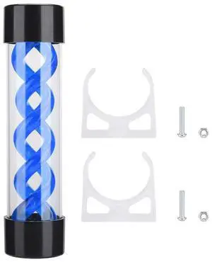 Water Cooling Reservoir, 200mm Fast Cooling Heat Sink Kit with G1/4 Thread, Heat Exchanger Radiator for PC Computer Water Cooling Radiator. (Blue)