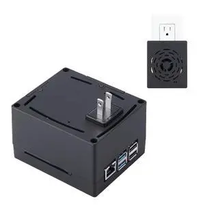 Vilros Raspberry Pi Plug 'n' Pi- A Raspberry Pi Case and Power Supply All in one Solution (Pi 5, Black)