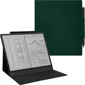 GOVTVA Magnetic Stand Case for Onyx Boox Tab X C 13.3 Color/Boox Note Max 13.3 (2025/2024 Released) Ultra-Thin Lightweight Leather Cover with Magnetic Pen Buckle, Auto Sleep/Wake (Blackish Green)