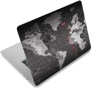 ArtSo Laptop Skin Sticker Decal,16.5 17 17.3 inch Laptop Universal Netbook PC Notebook Vinyl Reusable Skin Sticker Cover Art Case Protector Personalized, Free 2 Wrist Pad,World Map