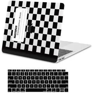 MOSISO Compatible with MacBook Air 13 inch Case 2022 2021 2020 2019 2018 Release A2337 M1 A2179 A1932, Plastic Hard Shell Case&Keyboard Cover for MacBook Air 13.3 inch, Checkerboard Composition Book