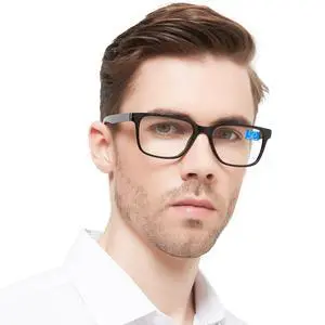 OCCI CHIARI Blue Blocker 4.0x Reading glasses Men Fashion Black Readers(1.0 1.25 1.5 1.75 2.0 2.25 2.5 2.75 3.0 3.5 4.0 5.0 6.0)