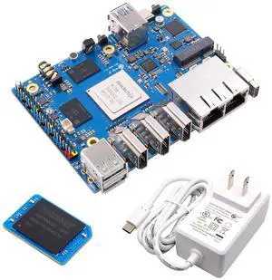 Orange Pi 5 Plus 8GB LPDDR4/4x Rockchip RK3588 8-Core 64-Bit Single Board Computer with 64GB eMMC Module, Development Board Run Orange Pi/Linux/Ubuntu/Debian/Android OS (8GB+64GB eMMC+Power Supply)