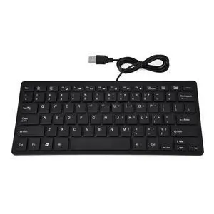 Yoidesu Mini Wired Keyboard, Thin Full Size USB Wire Corded, 78 Keys USB Multimedia Game Office Keyboard, Suitable for PC, Laptop (Black)