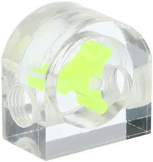 MECCANIXITY Flow Indicator, Acrylic Water Cooling Monitoring Green Semicircle G1/4 for PC Water Cooling System
