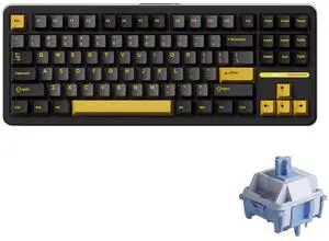 Akko TAC87 Gaming Keyboard Black & Gold Hot-Swappable Tri-Mode Mechanical Keyboard with PBT Cherry Profile Keycaps, Mirror Switch