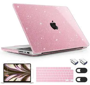 Mektron for M4 MacBook Pro 14-inch Case 2024 A3112 A3401 A3185 Compatible with 2023 M3 A2918 A2992 M2 A2779 2021 M1 A2442 Pro/Max Cover for Mac Pro 14" with Retina XDR Display, A-Gypsophila Pink