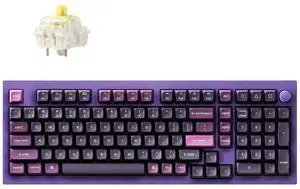 Keychron Q5 Pro Wireless QMK/VIA Mechanical Keyboard, Full Customizable 96% Layout with Programmable Knob, Hot-swappable K Pro Banana Switch Compatible with Mac Windows Linux - Purple