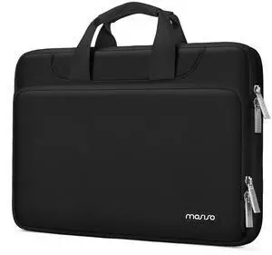 MOSISO 360 Protective Laptop Sleeve Compatible with MacBook Pro 16 inch 2024-2019 M4 M3 M2 M1/Air 15 M3 M2/Pro Retina 15, 15-15.6 inch Notebook Computer, Matching Color Sleeve Bag with Belt, Black