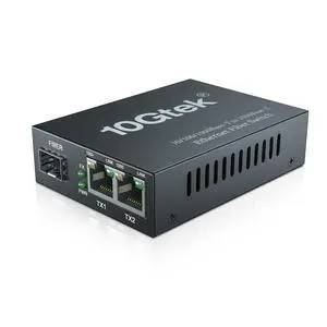 Gigabit Ethernet Switch | 3-Port 10/100/1000Mbps Unmanaged Network Switch | 2 x 1000BASE-T Ports | 1x 1000M SFP Slot | Multi-Rate Bandwidth | Auto-Negotiation | Plug and Play | Wall Mountable