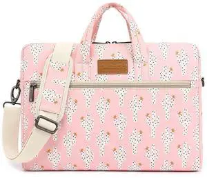 DACHEE Pink Cactus Pattern 15 inch Waterproof Laptop Shoulder Messenger Bag for 14 Inch to15.6 inch Laptop laptop Case