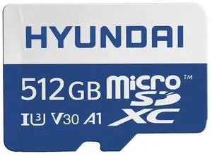 Hyundai 512GB Micro SD Card Fast, High Speed for Nintendo Switch, Phone, Tablet, Camera, Laptop UHS-1, 95MB/s, U3, 4K Ultra HD, A1, V30 Hyundai 512GB Micro SD Card Fast, High Speed for Nintendo Switch, Phone, Tablet, Camera, Laptop UHS-1, 95MB/s, U3, 4K Ultra HD, A1, V30