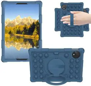 Sfulatdc Silicone Tablet Case with 360 Rotating Kickstand/Handle/Hand Strap/Shoulder Strap/Stylus Pen Cute Cover Compatible with TECLAST P50 11 inch Blue