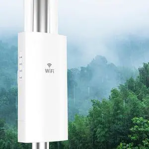 WONLINK AC1200 Outdoor Access Point, IP66 Weatherproof Gigabit WiFi Extender with Long Range 2 * 5 dBi Antennas, Triple-Chip Wireless Repeater, Support Fat/Fit AP, POE Power (NA7202)
