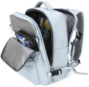 Large Travel Backpack Women Carry On Hiking Backpack Waterproof Outdoor Sports Casual Daypack Personal item Travel Bag Airplane Essentials Spirit Airline Flight Approved Shoes Compartment Men,Blue