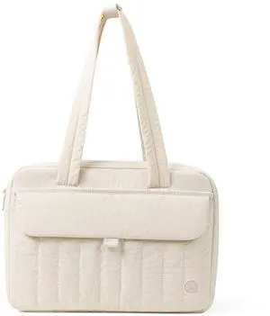 aji Laptop Tote Bag for Women, 14Inch&16 Inch Laptop Tote Bag with Luggage Trolley Strap for Work/Travel/College/Daily (Blush Beige, 17.3 Inch)