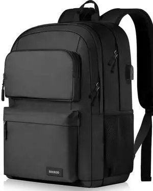 Backpack for School Teen Boys and Girls, School Backpack for Men and Women, Large Kids Bookbag with USB Charging Port Fit 15.6 Inch Laptop/Notebook, Black