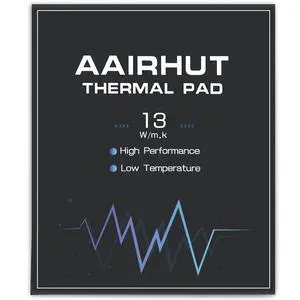 Aairhut Thermal Pad 13W/mK, 120x120x1mm Silicone Cooling Pad GPU CPU Non Conductive Heat Resistance Extreme Odyssey Cover with Dual Self-Adhesive Films for PC Laptop Heatsink/GPU/CPU/LED
