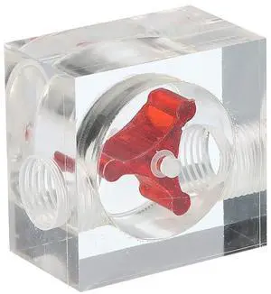 MECCANIXITY Flow Indicator, Acrylic Water Cooling Monitoring Red Square G1/4 for PC Water Cooling System