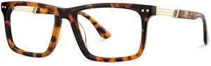 Zeelool Blue Light Glasses for Men Tortoise Rectangle Eyeglasses Anti Eyestrain Fashion Business Casual Eyewear Glasses Emerson JGX724661-02B